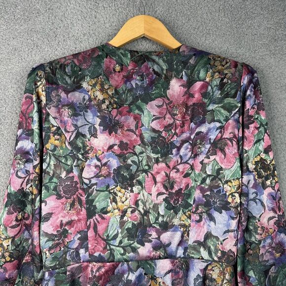 Vintage URSULA of Switzerland Blazer Jacket Womens Size 10‎ Peplum Floral Lined - Picture 9 of 12